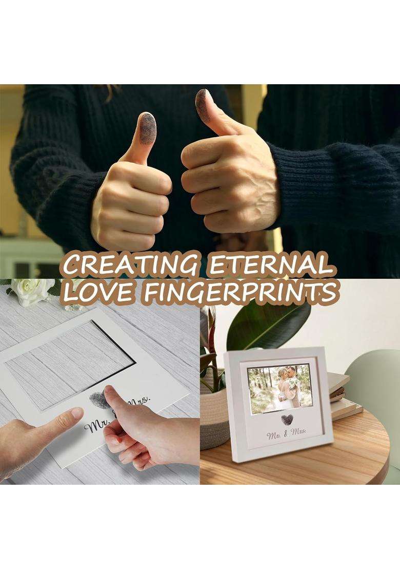 Seebery Heart Thumbprint Wedding Picture Frame with Ink Kit - Indya