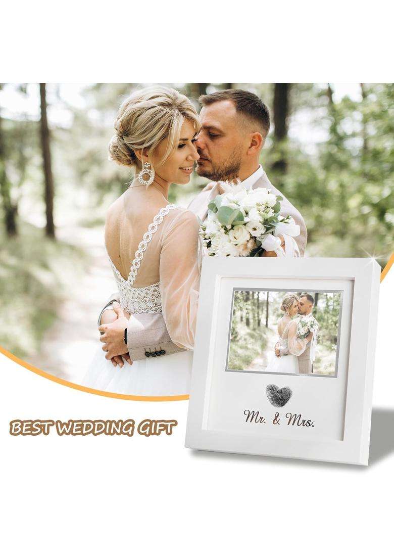 Seebery Heart Thumbprint Wedding Picture Frame with Ink Kit - Indya