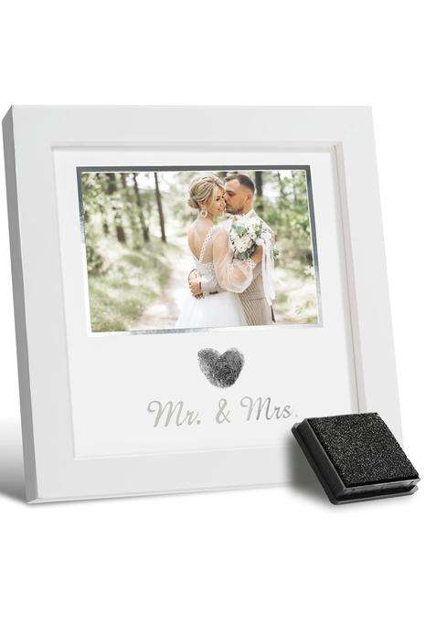 Seebery Heart Thumbprint Wedding Picture Frame with Ink Kit