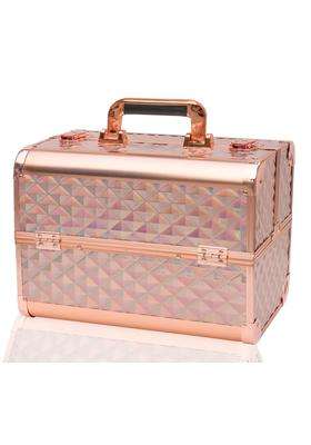 Adson Professional Beauty Makeup Cosmetic Vanity Case Box Golden
