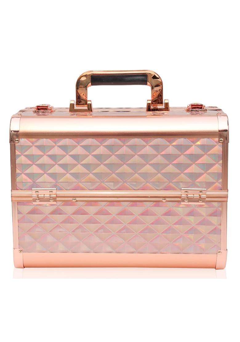 Adson Professional Beauty Makeup Cosmetic Vanity Case Box Golden - Indya