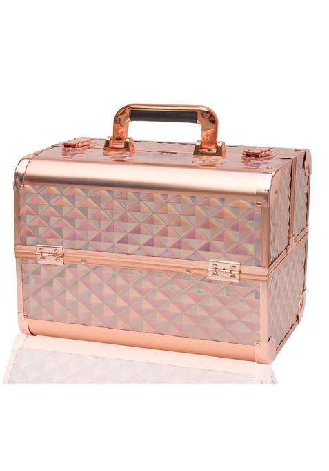 Adson Professional Beauty Makeup Cosmetic Vanity Case Box Golden