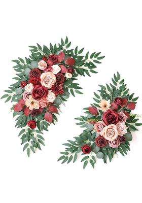 Weieryue Artificial Wedding Arch Flowers Kit for Wedding Arch Bridal Shower Pack of 2