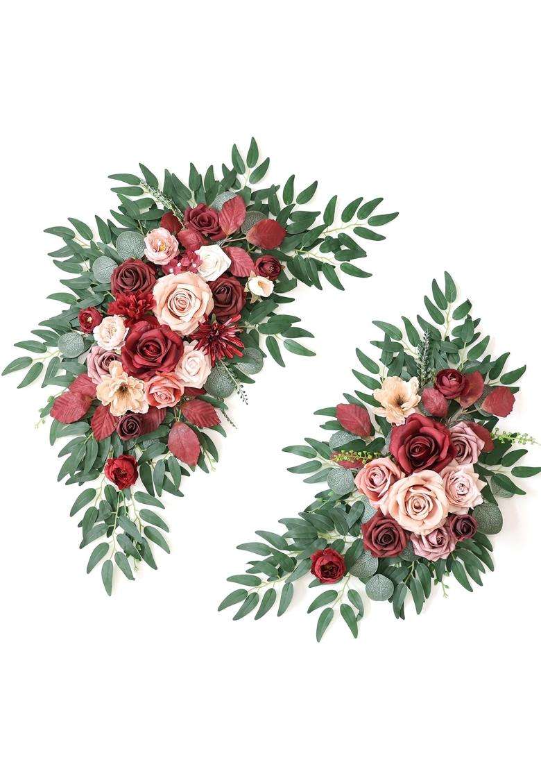 Weieryue Artificial Wedding Arch Flowers Kit for Wedding Arch Bridal Shower Pack of 2 - Indya