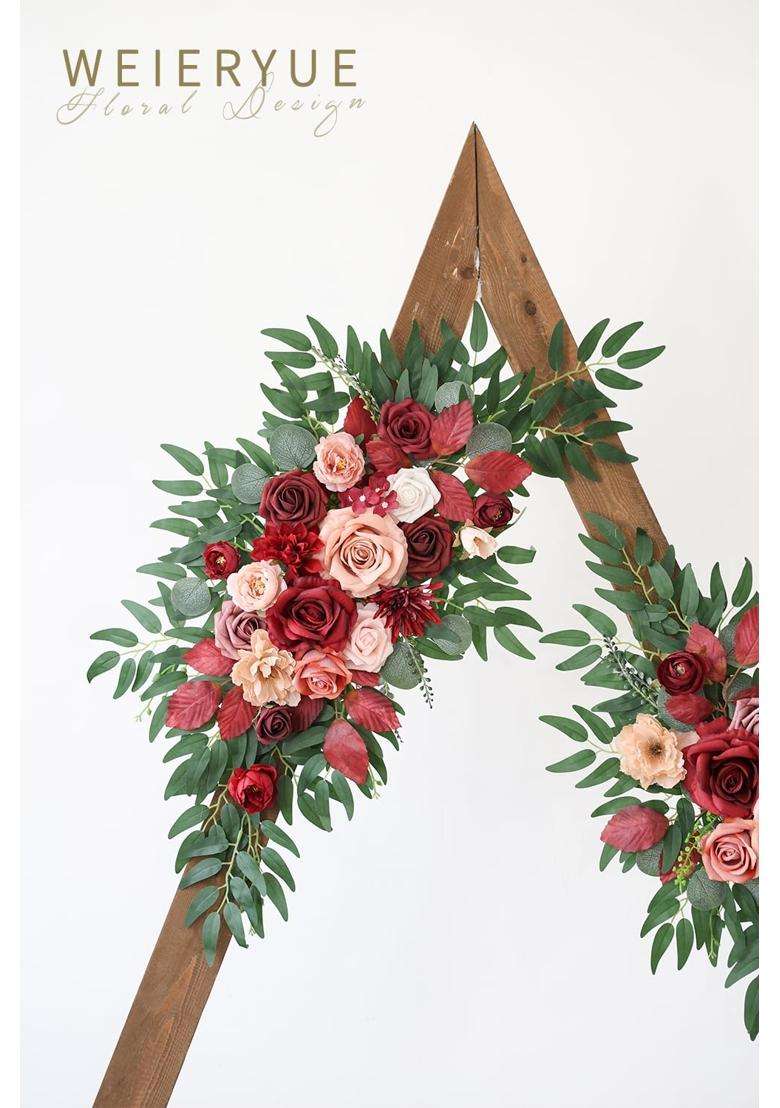 Weieryue Artificial Wedding Arch Flowers Kit for Wedding Arch Bridal Shower Pack of 2 - Indya