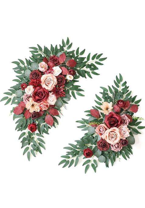 Weieryue Artificial Wedding Arch Flowers Kit for Wedding Arch Bridal Shower Pack of 2