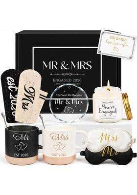 Giftota Black Mr and Mrs for Couple Gift Bridal Shower Wedding Engagement Gifts for Couple