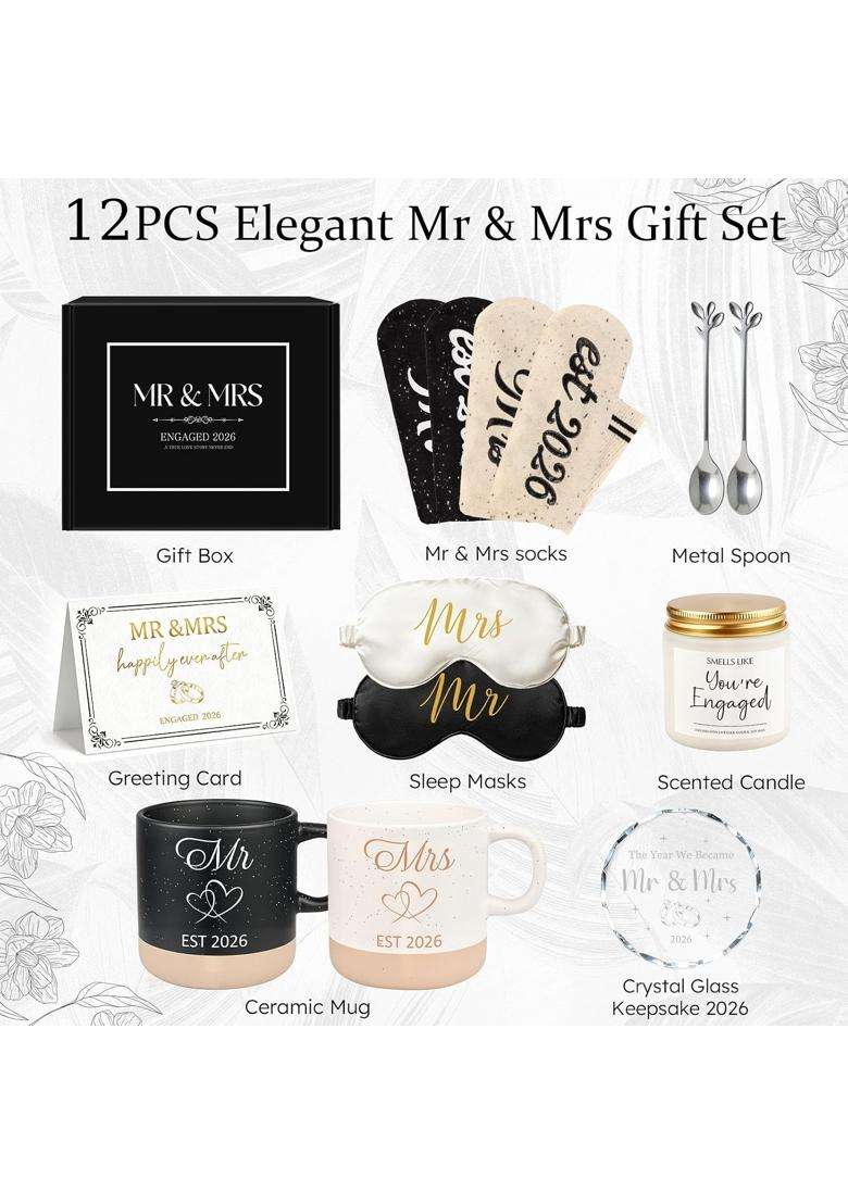Giftota Black Mr and Mrs for Couple Gift Bridal Shower Wedding Engagement Gifts for Couple - Indya