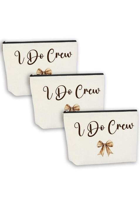 Chqiucr Elegant Wedding Makeup Bag Bride Bridesmaids and Mother of Bride or Groom Gift Set