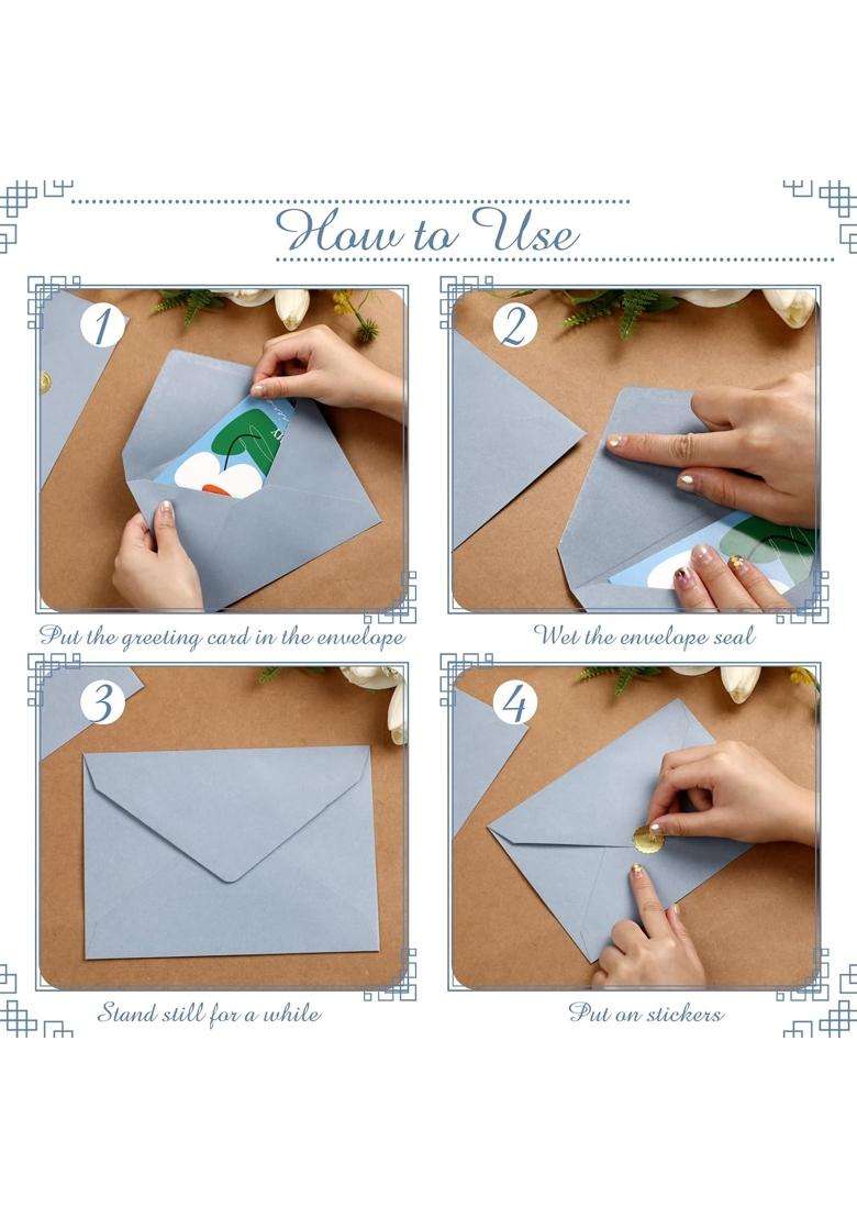 Perkoop 100 Set 5 X 7 Laser Cut Wedding Invitation with Envelopes and Wax Seal Stickers Blank Pocket - Indya