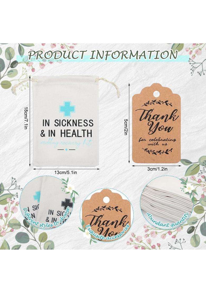 Satinior Multicolor 24 Set Hangover Recovery Kit Bags 5 X 7 in Sickness and Health Wedding Hangover Survival - Indya