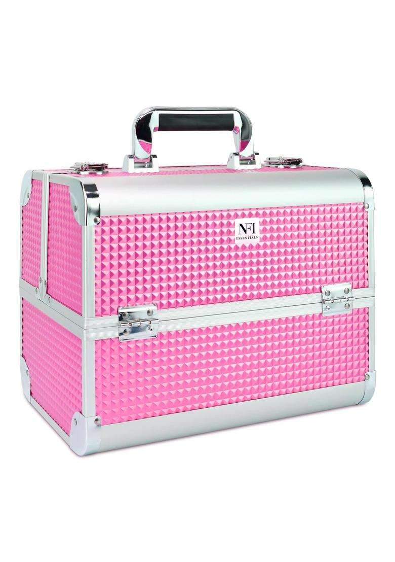 NFI Essentials Aluminium Cardboard Plastic Makeup Organizer Box Cosmetic Storage Case for Women Girls Vanity - Indya
