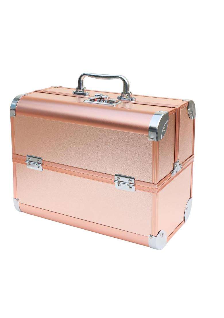 Adson Professional Beauty Makeup Cosmetic Vanity Case Big Size Rose Gold - Indya
