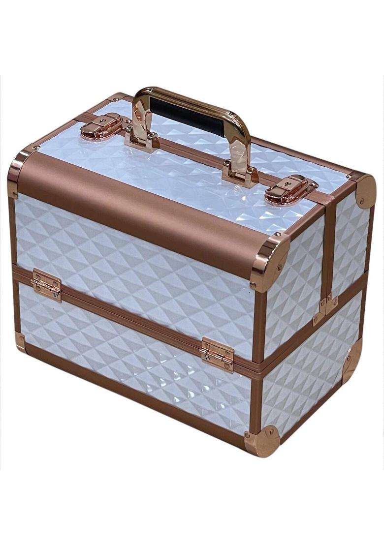 Adson Professional Makeup Box Cosmetics Case Jewelry Organiser Vanity Make Up Storage Box Beauty Train Case - Indya
