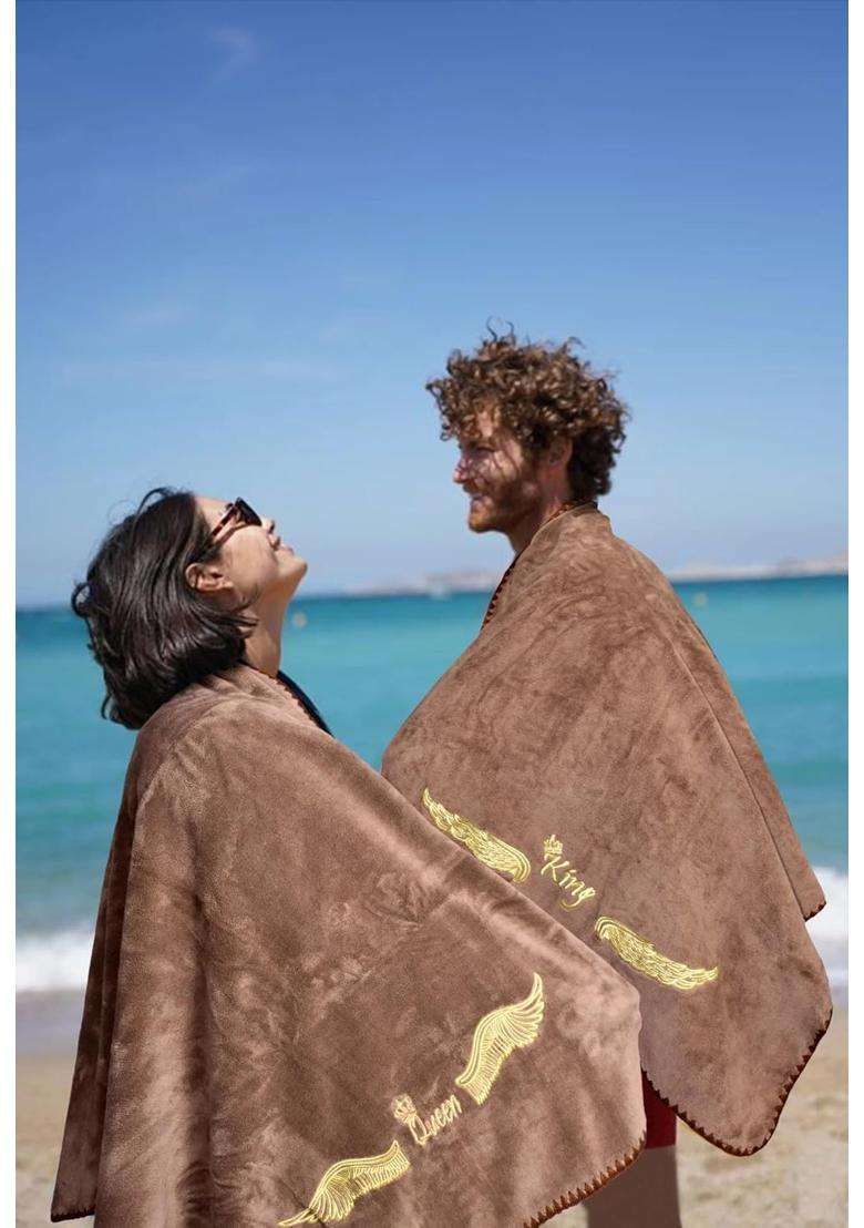 Luxury King and Queen Bath Towel Set Premium Ultra Soft Plush Embroidered His and Hers Couple Towels in Gift - Indya