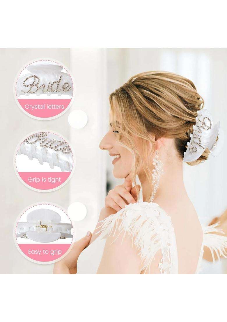 Virtegasas Bride to Be Gift Set Bride Socks and Hair Claw Clip - Indya
