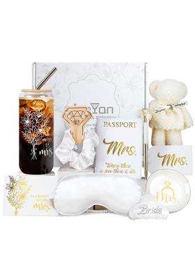 Joeyan White Bride to Be Gifts Box 10Pcs Bridal Shower Gifts for Bride Engagement to Honeymoon Gift for Her