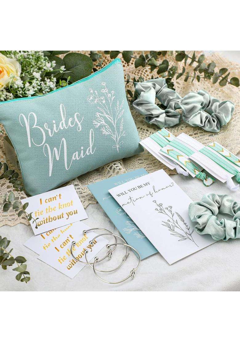 Cunno 48 Pcs 8 Sets Bridesmaid Proposal Gifts Bulk Wedding Will You Be My Maid of Honor Matron of Honor Gifts - Indya