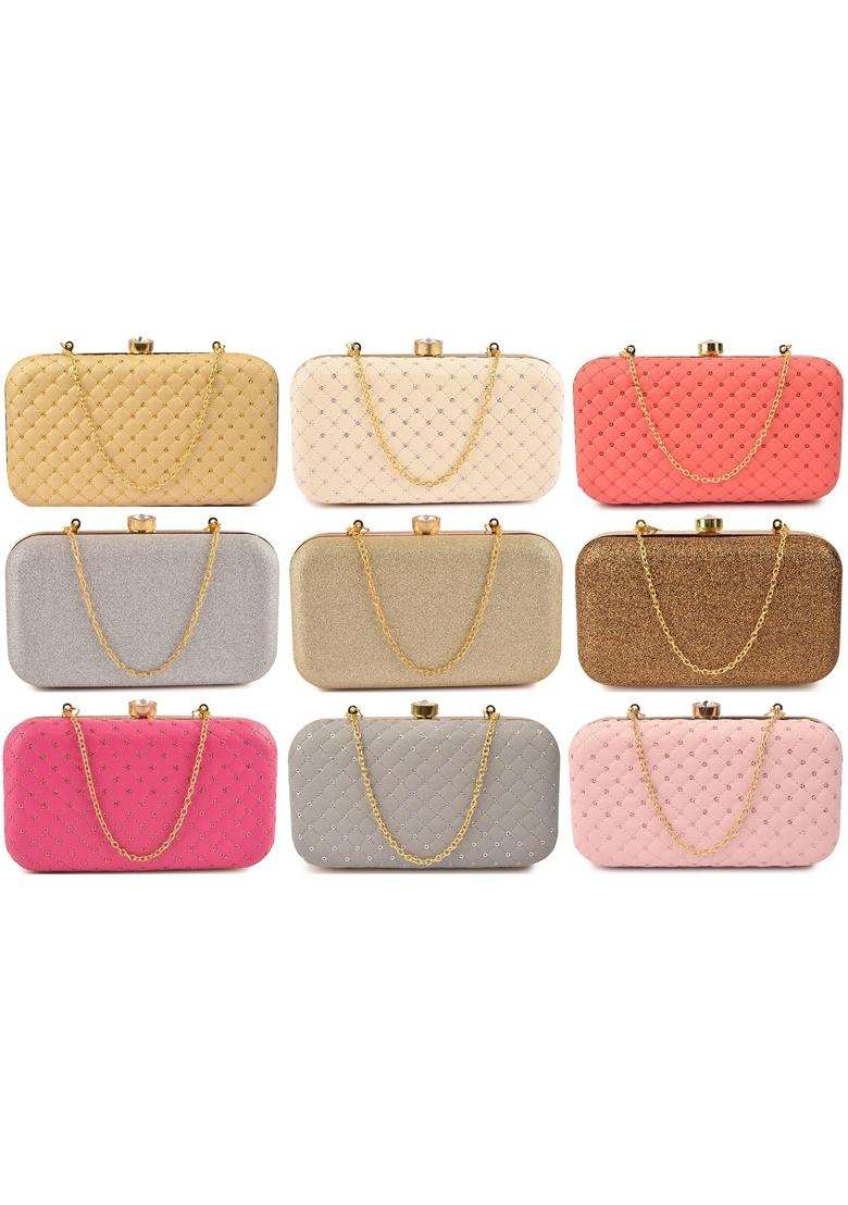 Ailtino Handicraft Beautiful Bling Box Clutch Bag Purse for Bridal Casual Wedding - Indya