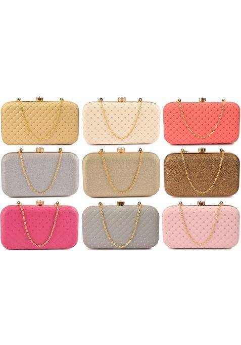 Ailtino Handicraft Beautiful Bling Box Clutch Bag Purse for Bridal Casual Wedding