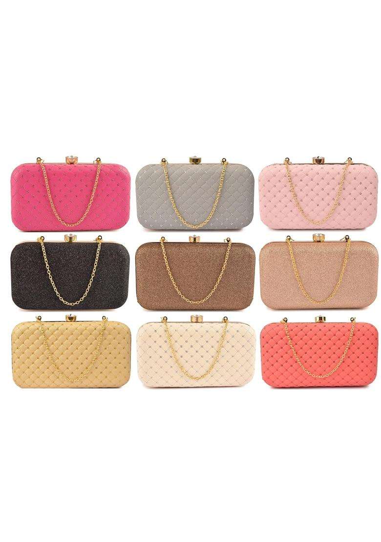 Ailtino Handicraft Beautiful Bling Box Clutch Bag Purse for Bridal Casual Party Wedding - Indya