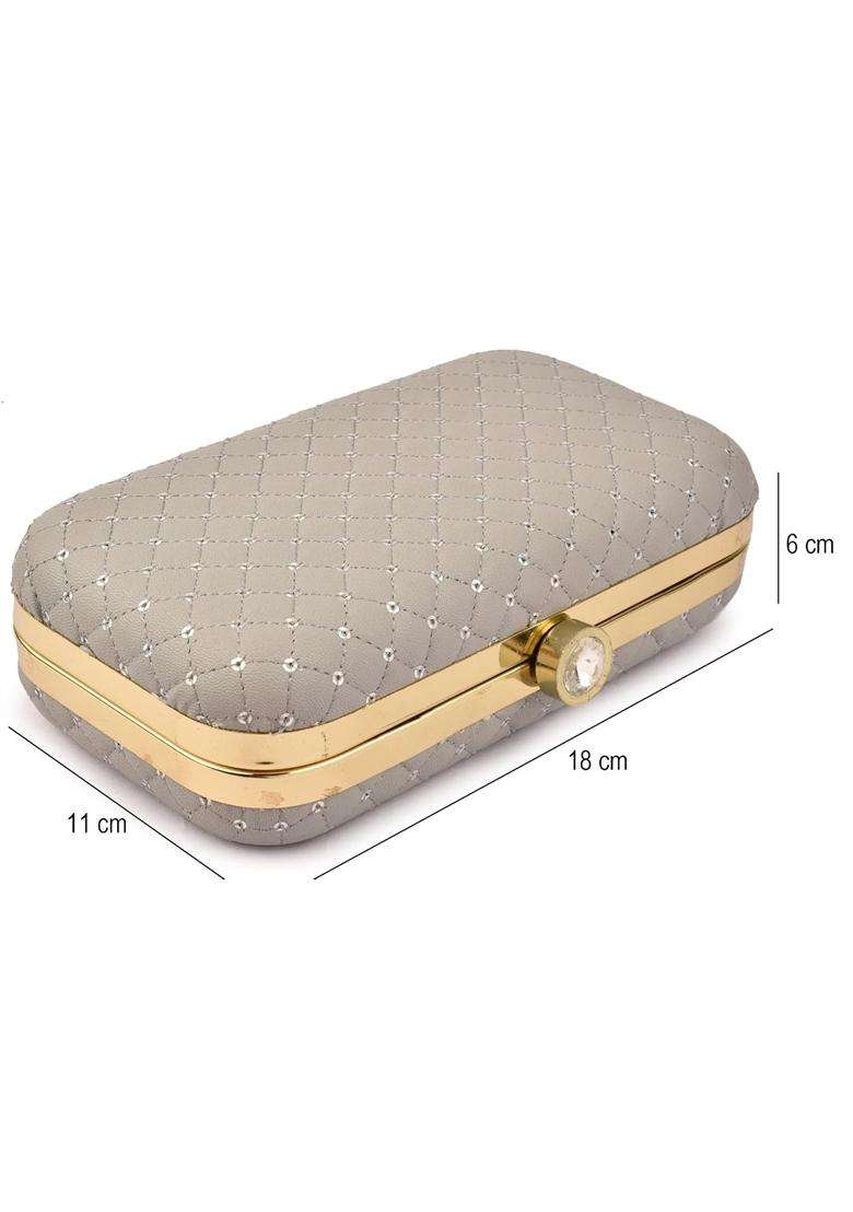Ailtino Handicraft Beautiful Bling Box Clutch Bag Purse for Bridal Casual Party Wedding - Indya