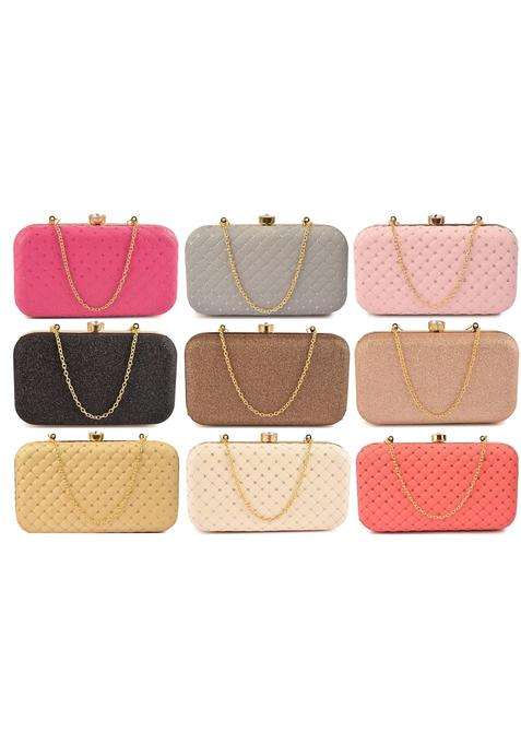 Ailtino Handicraft Beautiful Bling Box Clutch Bag Purse for Bridal Casual Party Wedding