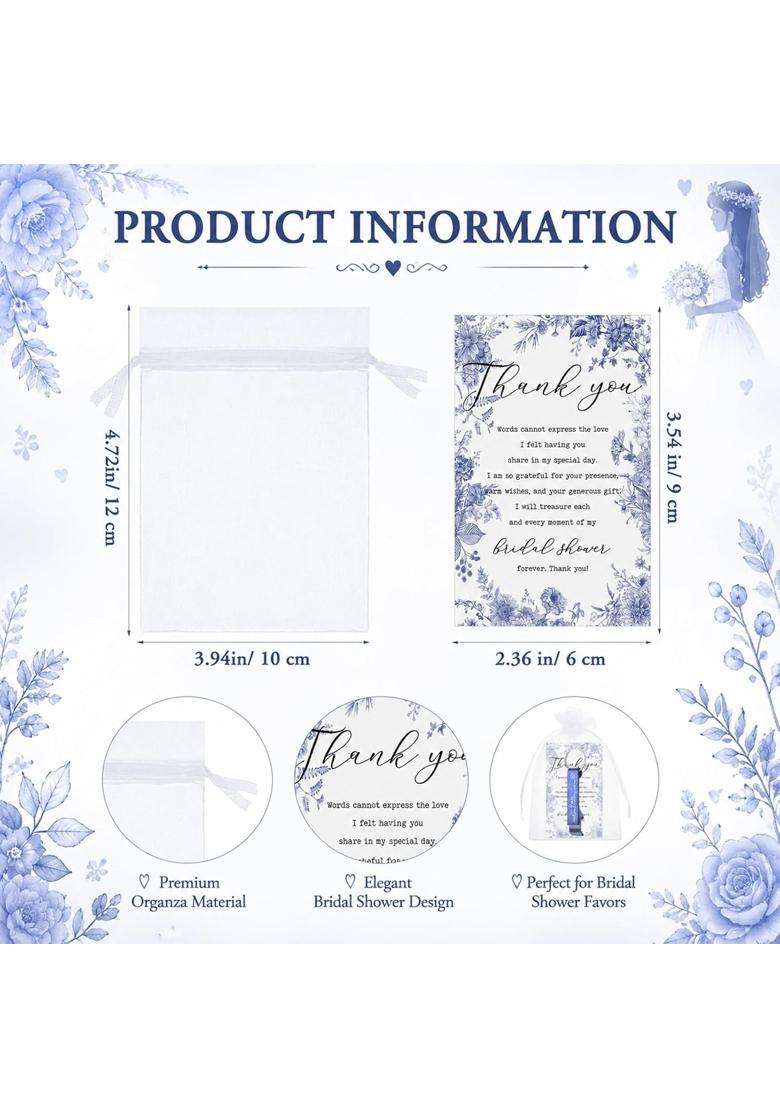 Singhoow 30 Sets Bridal Shower Favors for Guests Bulk Royal Blue Bottle Opener Keychains with Thank You Cards - Indya
