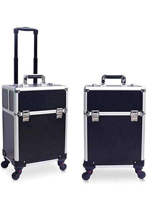 Adson Professional Beauty Makeup Cosmetic Aluminium Vanity Trolley Black