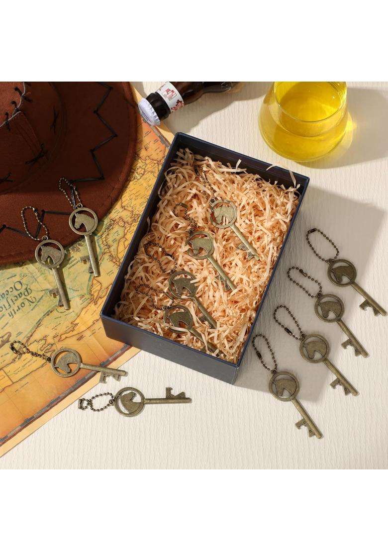 Vesici 50 Sets Horse Bottle Opener Bulk Vintage Rustic Horse Keychain Beaded Chain Western Theme Gift - Indya