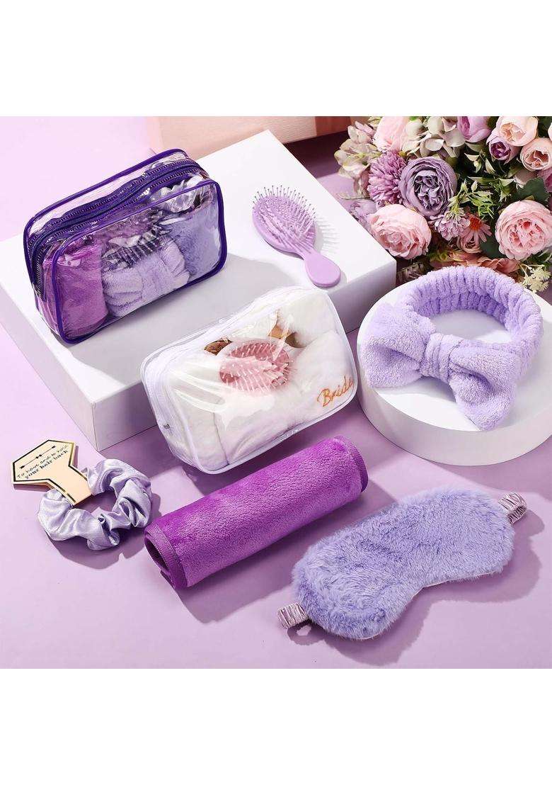 Suncalla 48 Piece Bridesmaid Proposal Gift Set Includes Hair Ties Hair Ties Sleep Mask Hair Brush - Indya