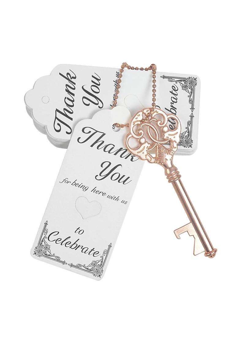 Aebderp Bulk Wedding Favors Party Gifts 52 Set Vintage Skeleton Key Bottle Openers - Indya