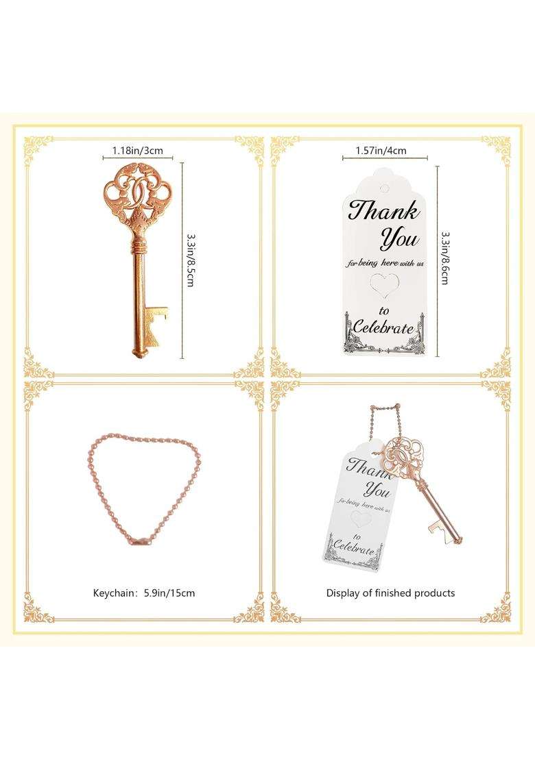 Aebderp Bulk Wedding Favors Party Gifts 52 Set Vintage Skeleton Key Bottle Openers - Indya