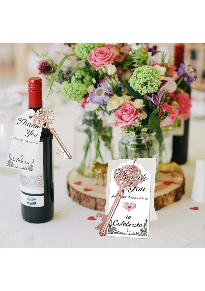 Aebderp Bulk Wedding Favors Party Gifts 52 Set Vintage Skeleton Key Bottle Openers - Indya