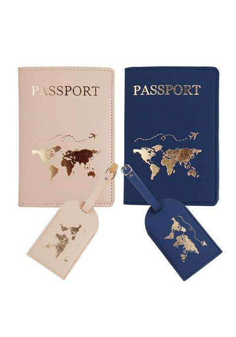 Snogisa Mr and Mrs Passport Covers and Luggage Tags Gift Set Slim Waterproof Passport Case