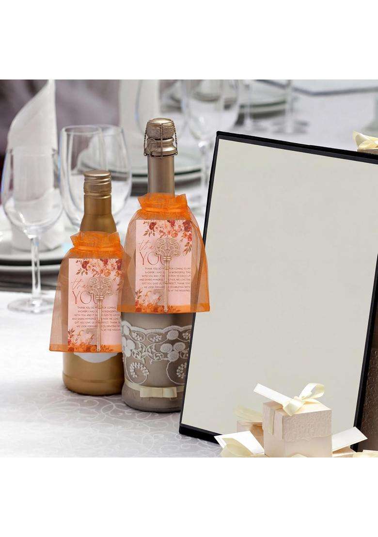 Teecyhooo 50 Sets Fall Wedding Favors Souvenir Gift for Guests Vintage Skeleton Key Bottle Opener with Thank - Indya