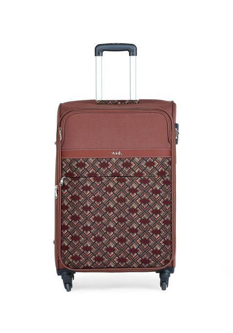 ZOUK Avasa Amritsar Phulkari Polyester Soft 4 Spinner Wheel 360 Rotating Medium 60 CM Multicolor Trolley