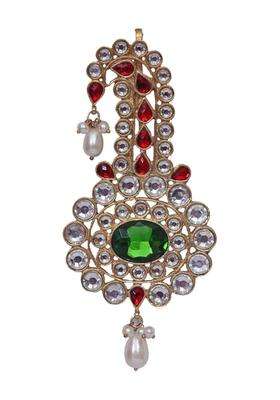 Multicolor Heer and Sahib Maharaja Style Wedding Turban Kalgi with Pearl Drops Kalgi Glossy