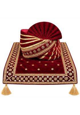 Mens Velvet Turban and Stole Kalangi Safa Traditional Wedding Turban Premium Silk Velvet