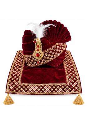 Mens Velvet Turban and Stole Kalangi Safa Traditional Wedding Turban Premium Silk Velvet