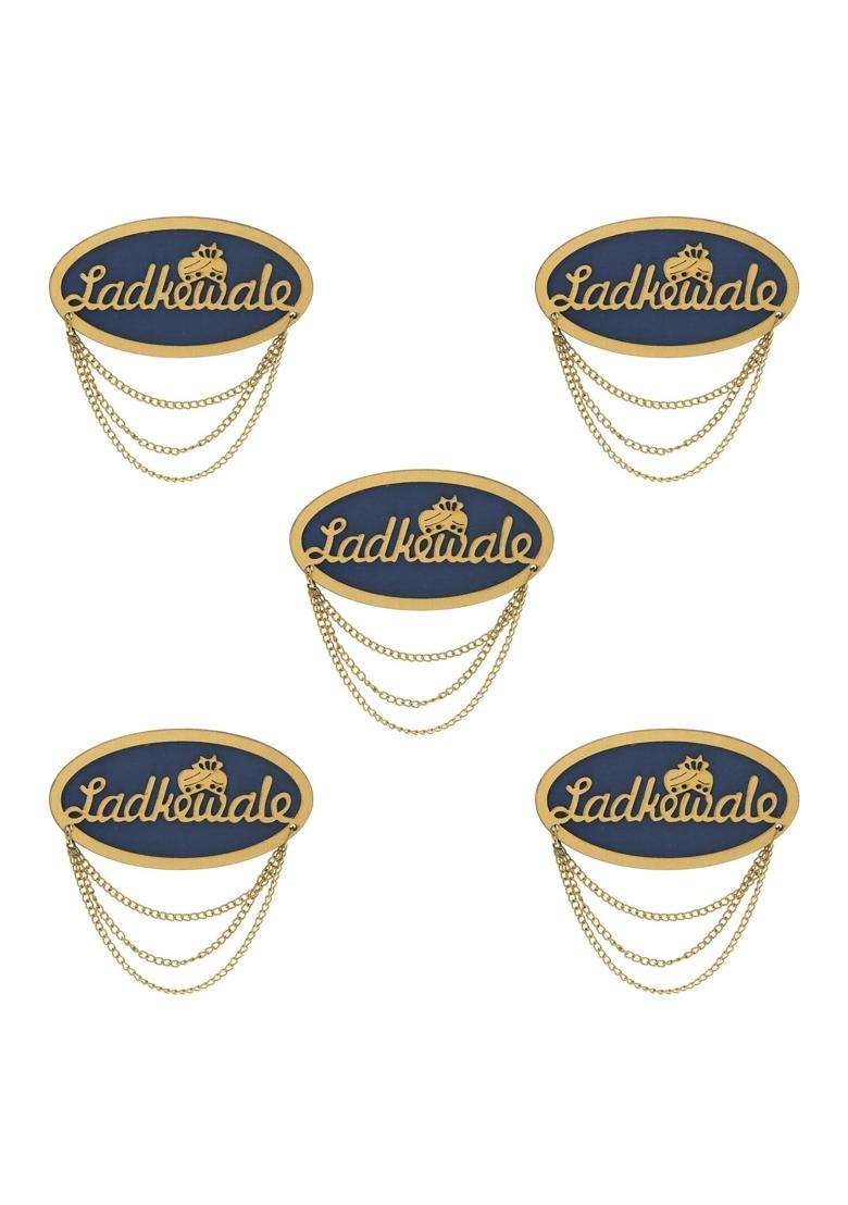 Sanvatsar Ladkewale Blue Gold Brooch Brooches Pin Pack for Men and Women Red Color - Indya
