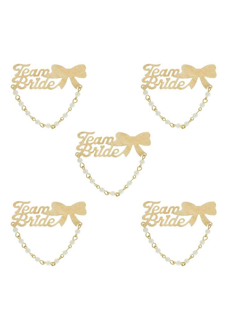 Sanvatsar Ladkewale Gold Chain Brooch Brooches Pin Pack for Men and Women Golden Color - Indya