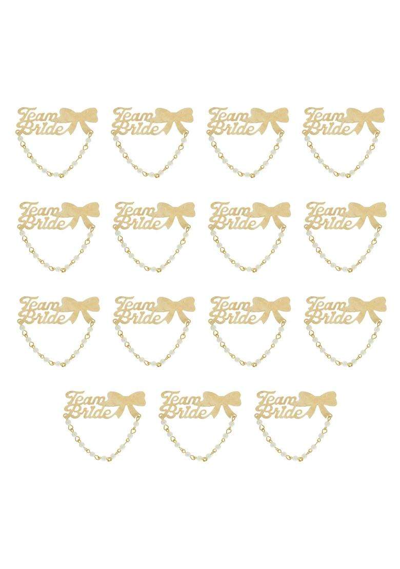 Sanvatsar Ladkewale Gold Chain Brooch Brooches Pin Pack for Men and Women Golden Color - Indya