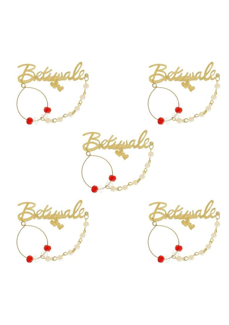 Sanvatsar Ladkewale Ladkiwale Betewale Betiwale Baratiwale Gold Plated Brooch Brooches Pin Pack for Men - Indya