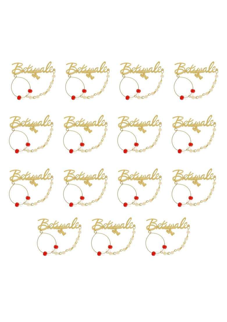 Sanvatsar Ladkewale Ladkiwale Betewale Betiwale Baratiwale Gold Plated Brooch Brooches Pin Pack for Men - Indya