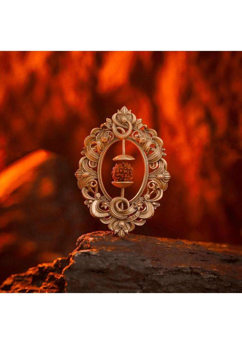 Cosa Nostraa Men Antique Gold Brass Rudraksha Studded Ethnic Brooch - Indya