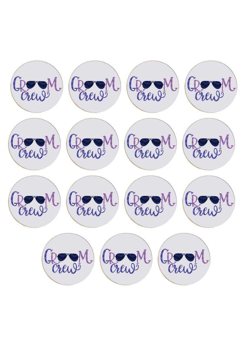 Sanvatsar Groom Crew Bule Brooch Brooches Pin Pack for Men and Women - Indya