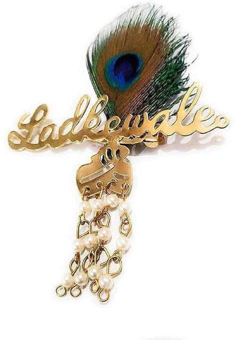 Sanvatsar Ladkewale Betewale Mundewale Dulha Morpankh Gold Plated Brouch Brooch Brooches Pin Pack for Men