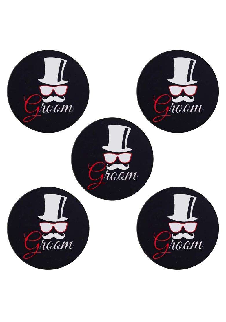 Sanvatsar Groom Black Color Brooch Brooches Pin Pack for Men and Women - Indya
