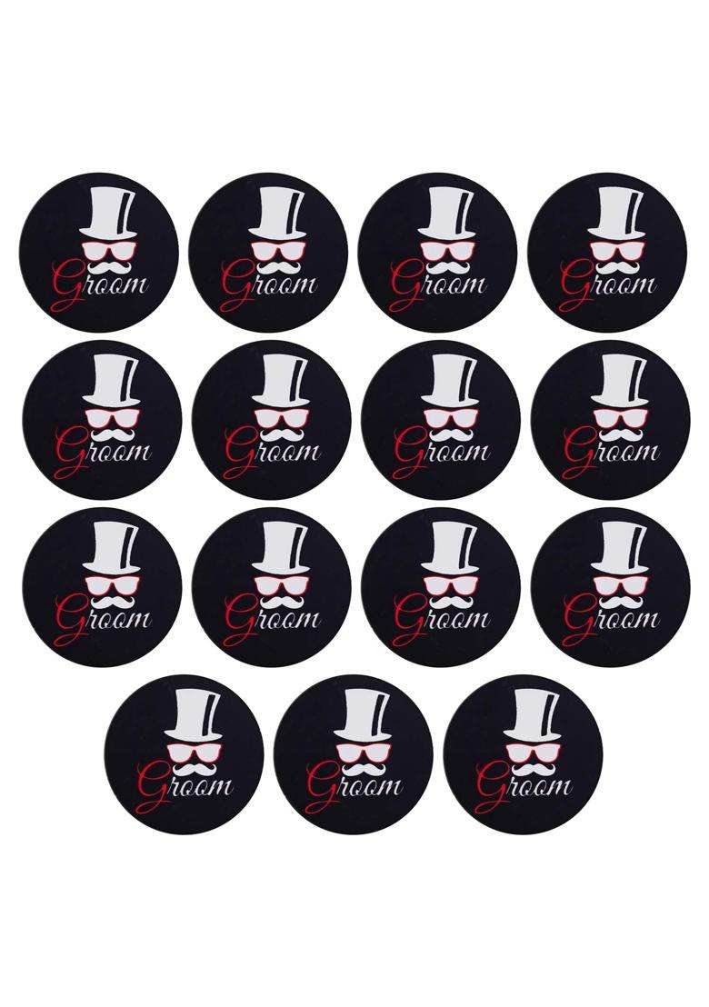 Sanvatsar Groom Black Color Brooch Brooches Pin Pack for Men and Women - Indya